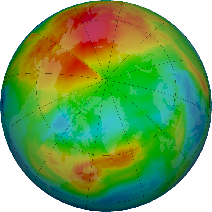 Arctic ozone map for 16 January 2003